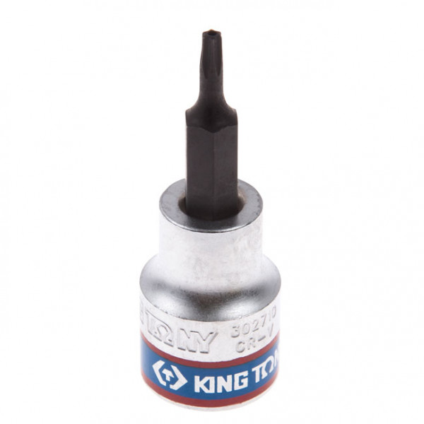 Насадка (бита) торцевая 3/8", Torx, T10, L = 50 мм, с отверстием KING TONY 302710