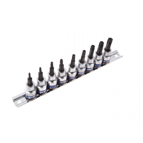 Набор торцевых насадок 3/8", Torx, Т10-Т50 мм, L = 50 мм, с отверстием, 9 предметов KING TONY 3119PR8
