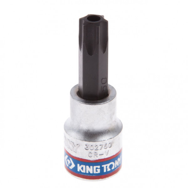 Насадка (бита) торцевая 3/8", Torx, T50, L = 50 мм, с отверстием KING TONY 302750
