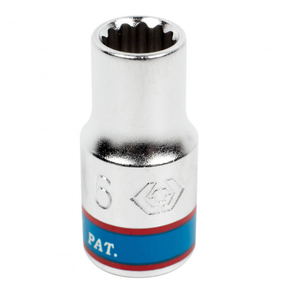 Головка торцевая стандартная двенадцатигранная 1/4", 6 мм KING TONY 233006M