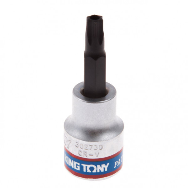 Насадка (бита) торцевая 3/8", Torx, T30, L = 50 мм, с отверстием KING TONY 302730